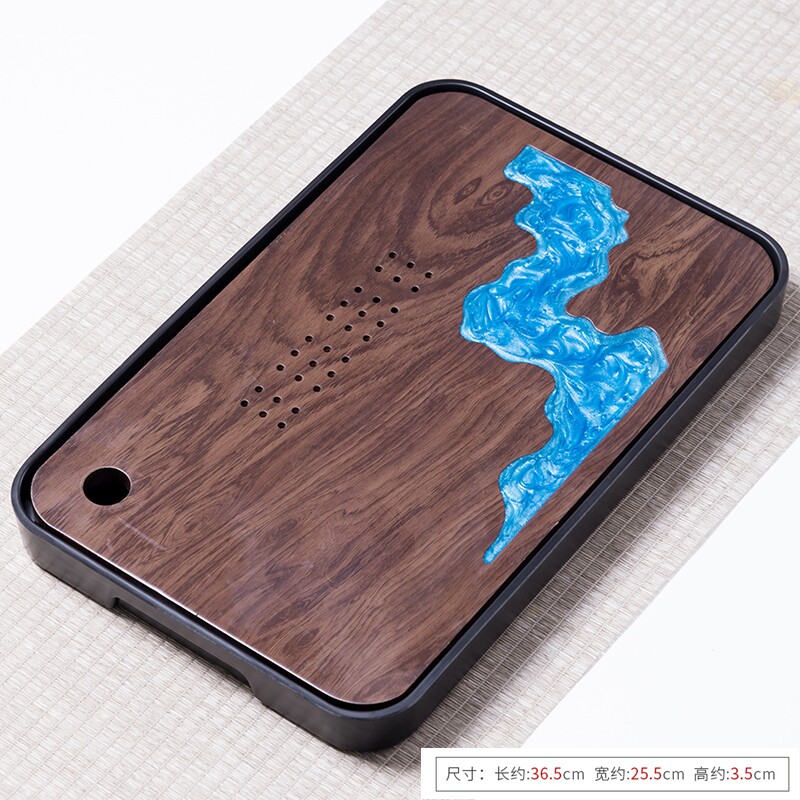 Bamboo tea tray household simple Japanese dry bubble table water storage tray whole large, medium and small tea table round rectangular tray