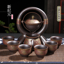 Semi-automatic tea set Household lazy tea set Blue and white exquisite tea maker Chinese set of Kung Fu teapots