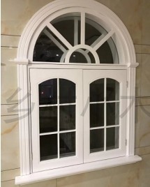 Solid wood window custom made folio pastoral natural log window set European style window Pure solid wood curved window