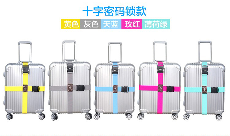 Du lịch ở nước ngoài cung cấp dây đai hành lý dây đai chéo với khóa mật khẩu đi kèm với du lịch thiết bị cầm tay moc treo quan ao