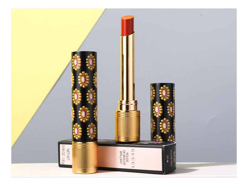 Gucci Gucci Thin Ống Son môi 515 Orange Red Brown 25 Dâu đỏ 204 214 516 Retro Water Lip Balm 514 son thỏi black rouge rose velvet lipstick
