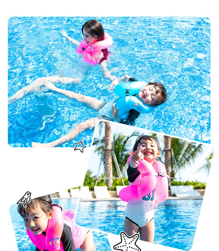 Vòng bơi người lớn bơm hơi dày trẻ em vòng nách áo phao trẻ em vòng nổi thiết bị bơi lội trẻ em mới bắt đầu - Cao su nổi