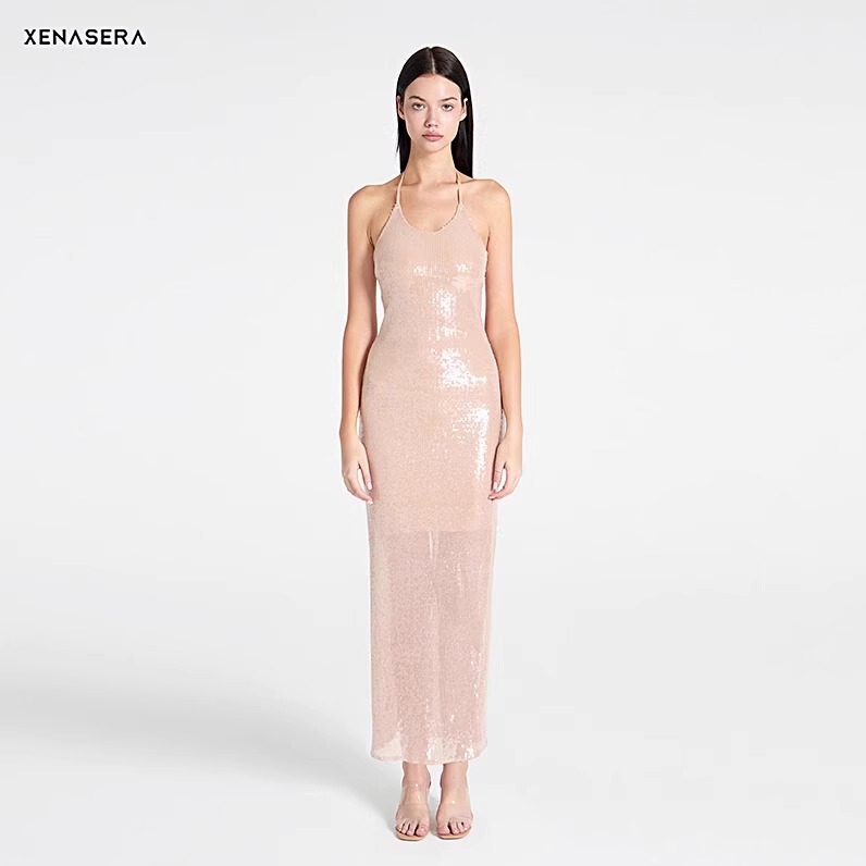【Ada Wa Da Si Same Style】Xenasera Mermaid Legend Sequin Halter Neck Backless Slim-Fit Dress 【Ada Wa Da Si Same Style】Xenasera Mermaid Legend Sequin Halter Neck Backless Slim-Fit Dress
