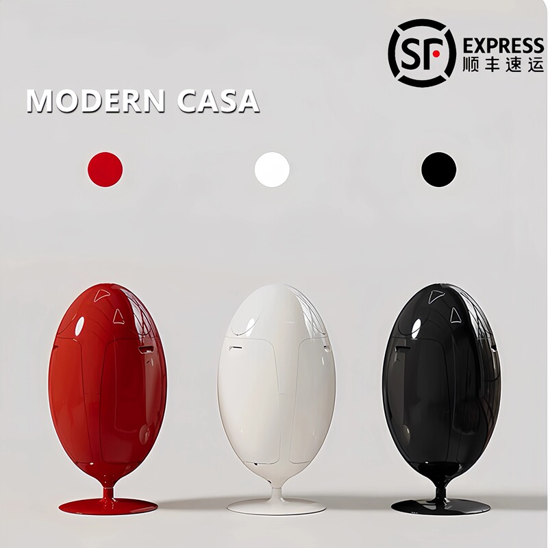 Designer Eco-Friendly Dinosaur Egg Sorting Trash Can, Open Kitchen Large Floor-Standing Ornament, Futuristic Design, High-End