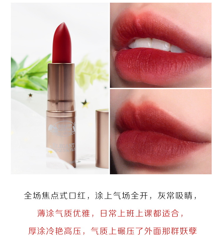 Thái Lan BC Bean Paste Lipstick 09 Beauty Cottage Beautiful Cottage Matte Vintage Aunt Red Lipstick - Son môi son the face shop