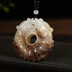Pure natural Hetian jade sugar white jade zodiac dragon pendant for men and women double dragons playing with beads pendant jade peace buckle necklace