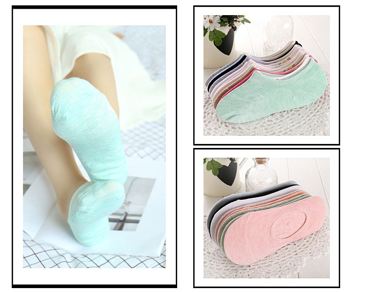 Vớ nữ vớ mùa hè mỏng cotton vớ Hàn Quốc miệng nông dễ thương vớ thuyền thấp giúp vô hình trượt cá tính đa năng tất xỏ ngón