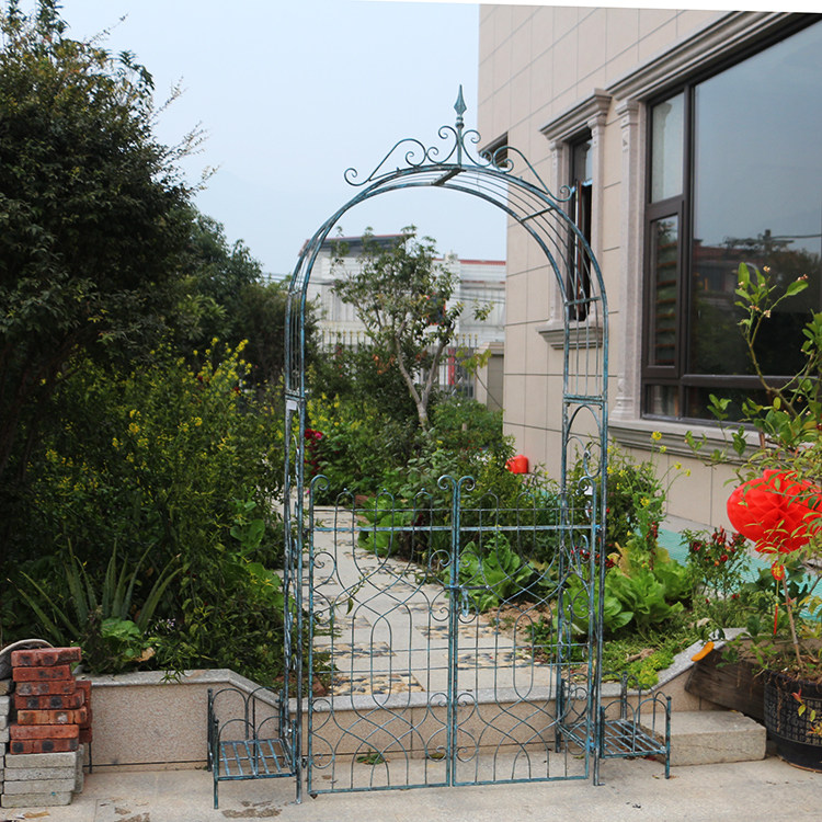 American vintage vintage old outdoor anti-rust wrought iron season climbing vine arch flower frame garden villa terrace courtyard decoration