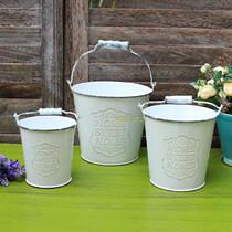 American country pastoral vintage old wrought iron thickened non-leaky gardening flower flower arrangement bucket