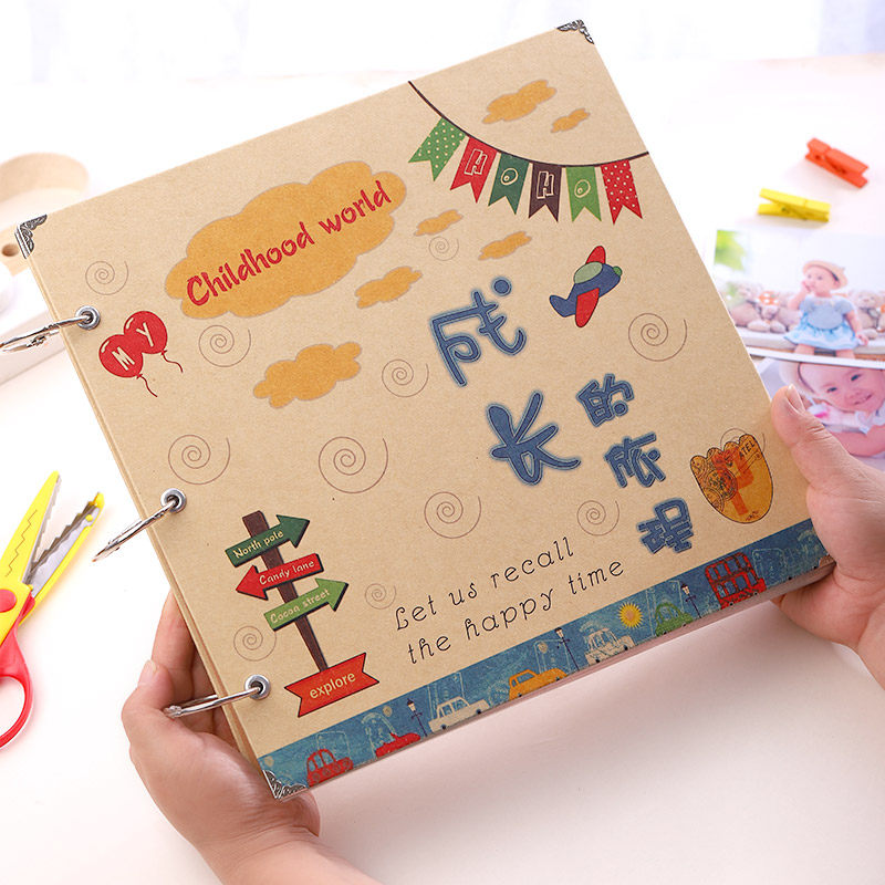 Growth Record Book Manual DIY album This kindergarten handmade homemade Shadow set Baby Children's Family Remembrance Book