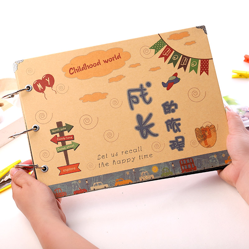 Comic Book Diy Handmade Commemorative Album Baby Growth Record Booklet Manuals Kindergarten Adhesive Style Children's Kit Decorative materials