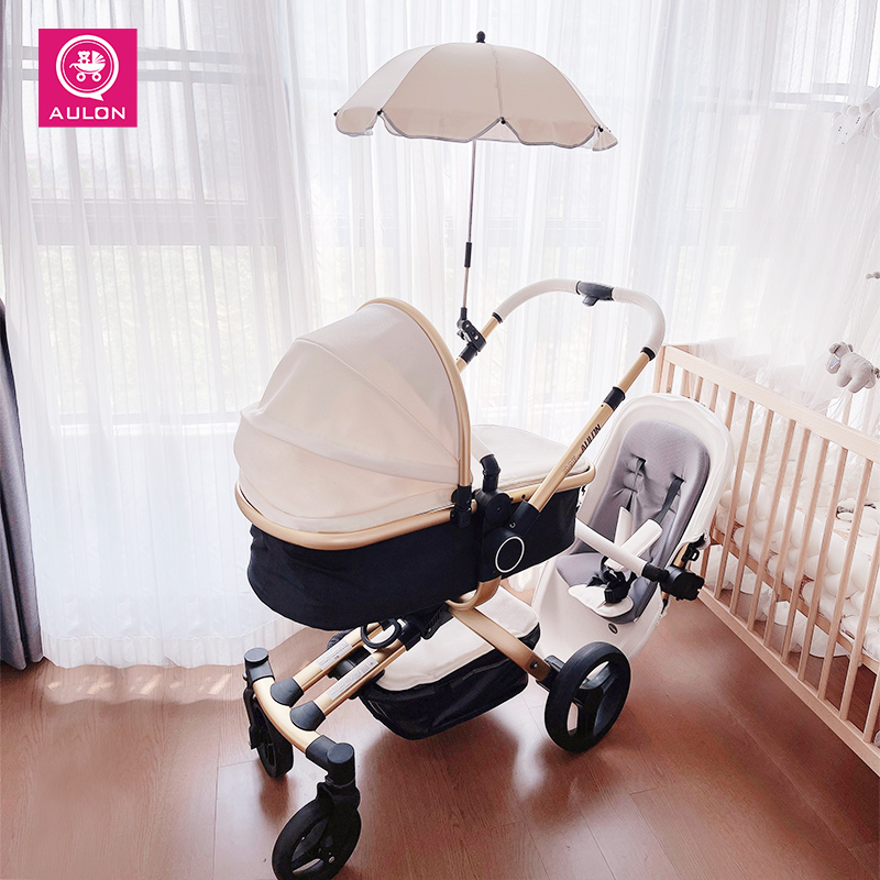 AULON baby stroller can sit and lie two-way shock high landscape lightweight folding stroller hand push bed