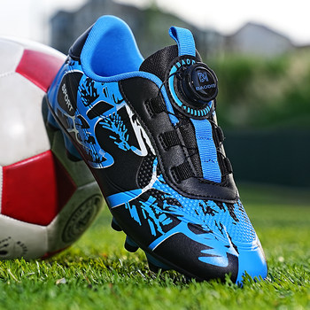 Primary school students' soccer shoes with swivel buckle for children