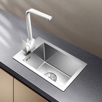 304 stainless steel handmade sink single slot small package wash basin Tea Room bar balcony narrow vertical
