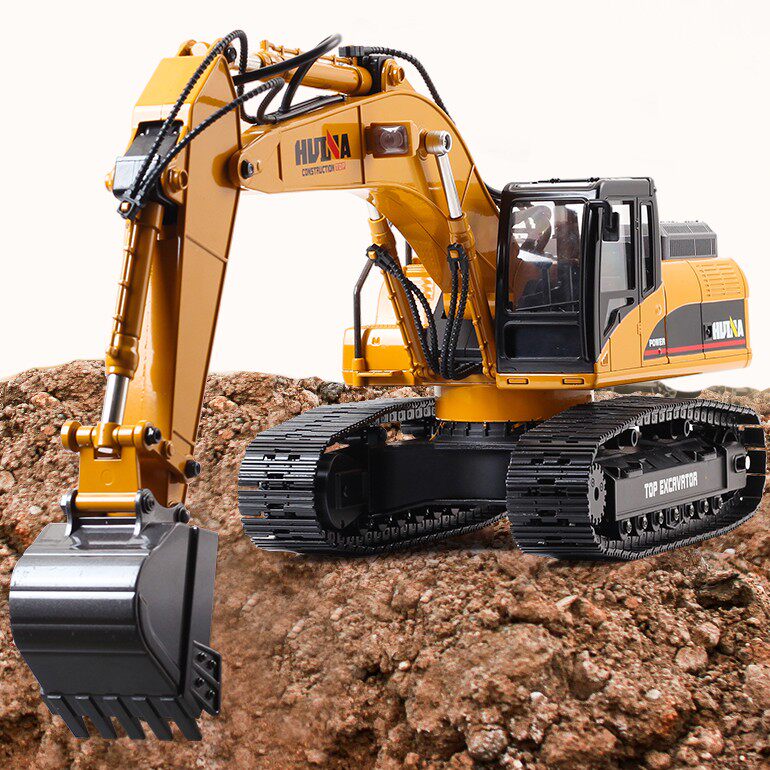 Huina 580 oversized all-alloy remote control excavator charging strange hand children's toy excavator engineering vehicle