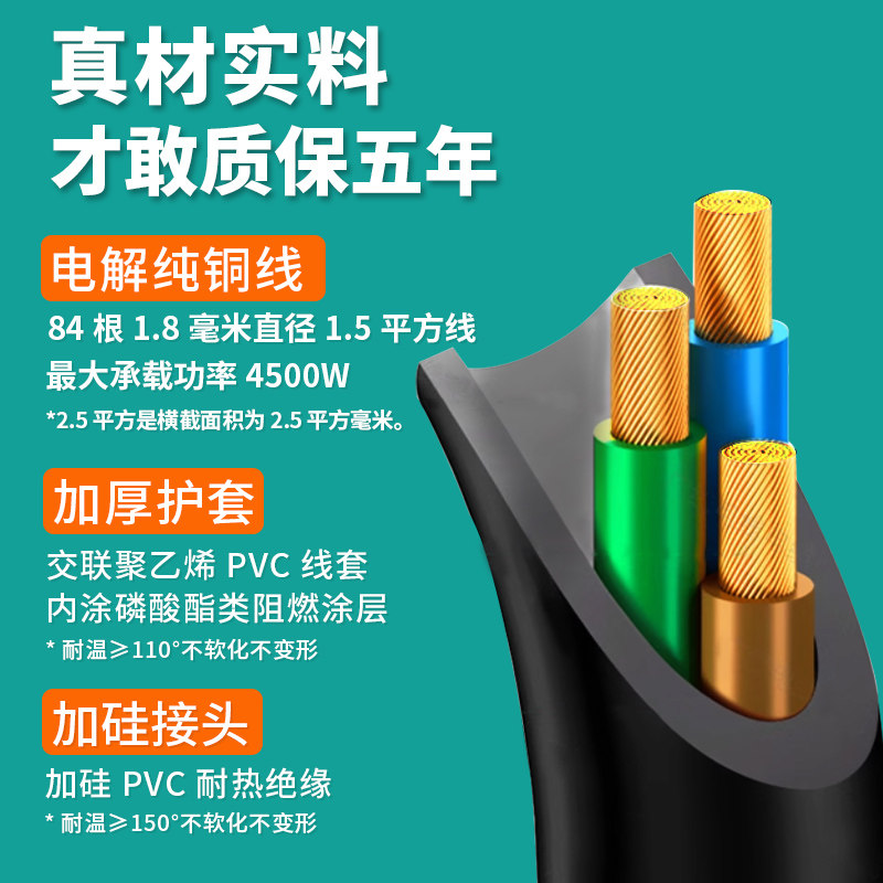 Suitable for Supor Rice Cooker Cord, Three-Prong Power Cord, Universal Electric Hot Pot Accessories, Electric Frying Pan, Rice Cooker Three-Prong Plug Cord