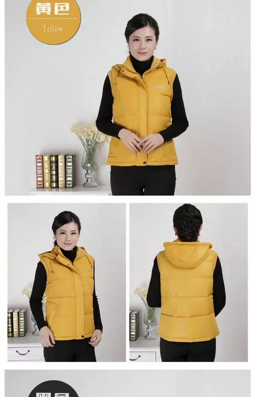 Áo vest nữ có độ tuổi trung niên và phụ nữ lớn tuổi 40-50 tuổi Mẹ trung niên tải áo vest dày cỡ lớn