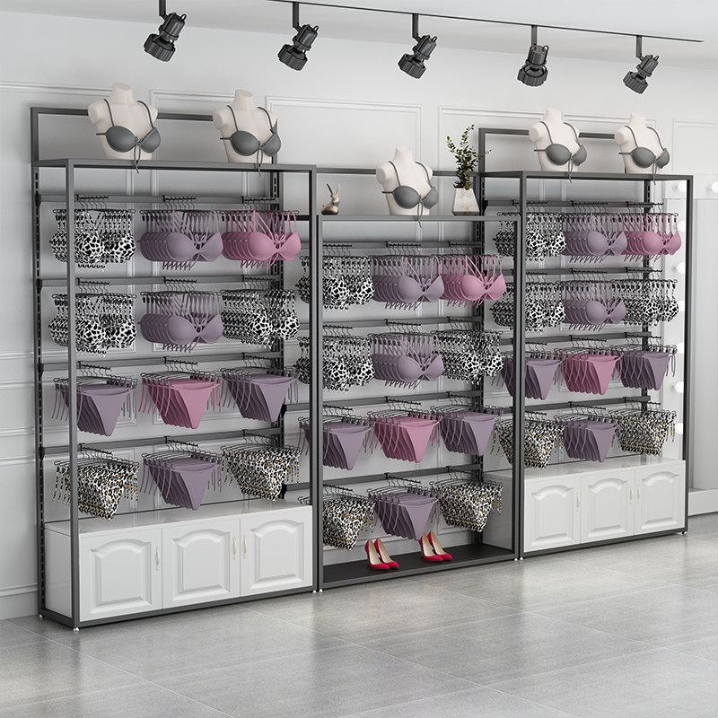 Lingerie Store Show Shelf Display Rack Gold Bra Rack Floor Type Socks Underwear Shelf Regulation Shelf Display Cabinet-Taobao