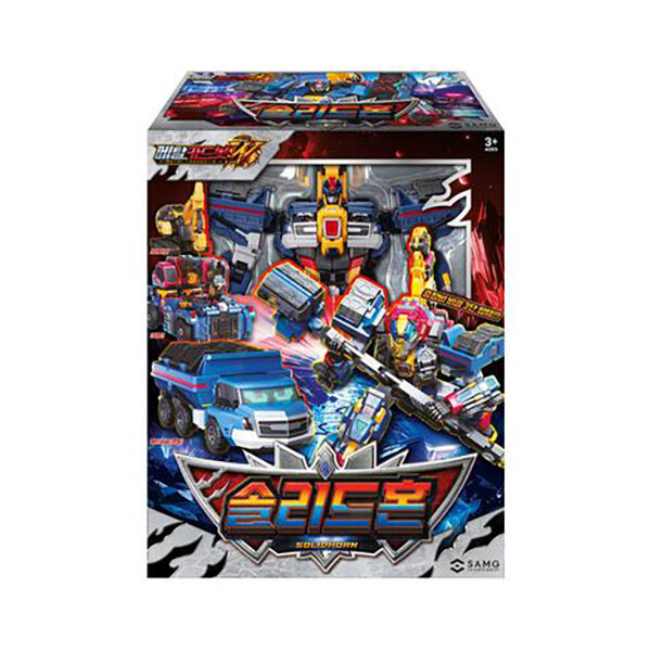 Korean Genuine Metal Shiny Card Fighter W New Model Giant Rock God Transforming Robot Children's Car Toy for Boys