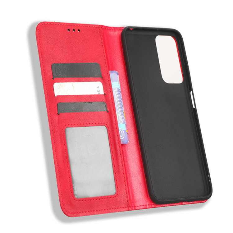 Wallets Folio Flip Crazy Horse Synthetic Leather Card Holder Folding Stand Note 12, Note 12 Pro, Note 12 Pro+ Phone Case