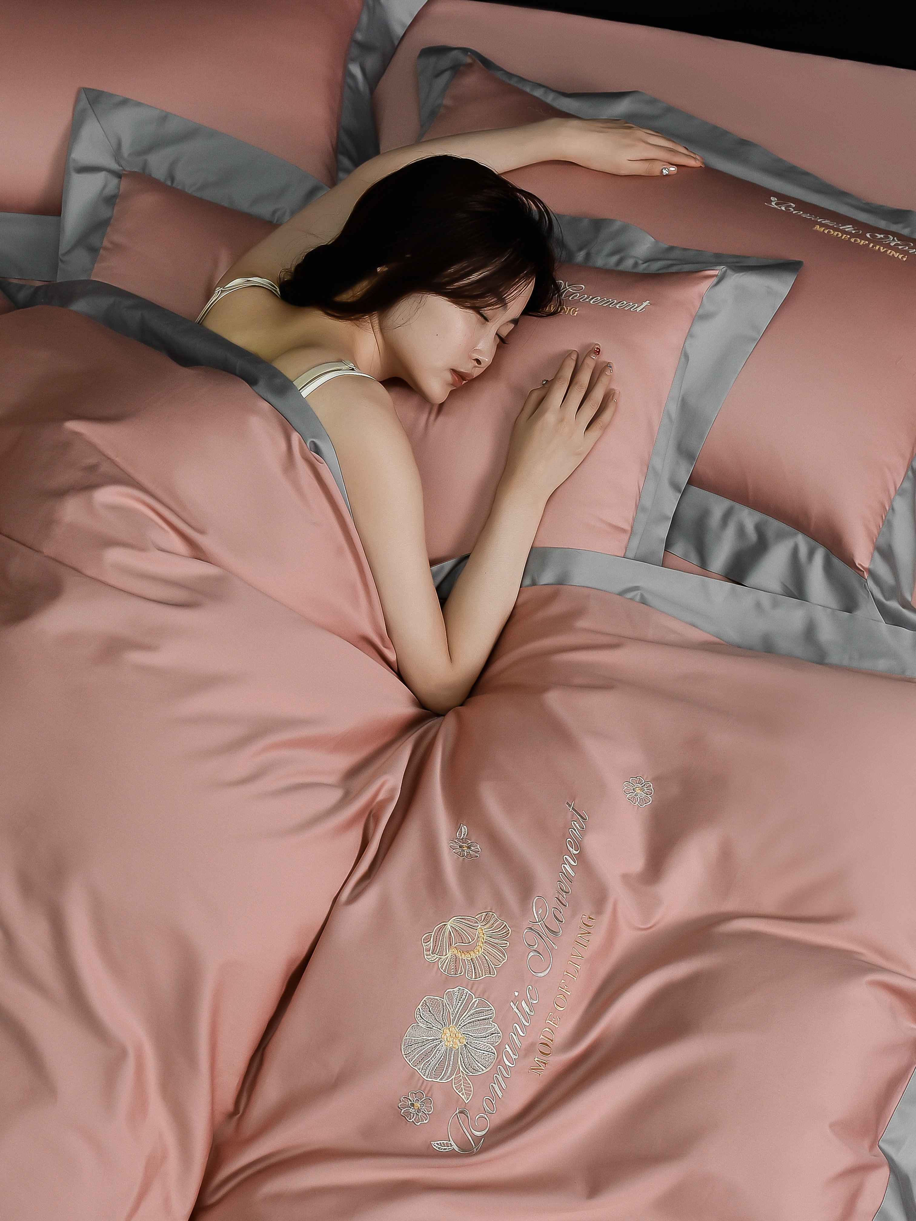 Nantong Home Textile Four-Piece Set, Light Luxury, High-End Feel, Pure Cotton, Class a Xinjiang Long-Staple Cotton, High-End Bedding