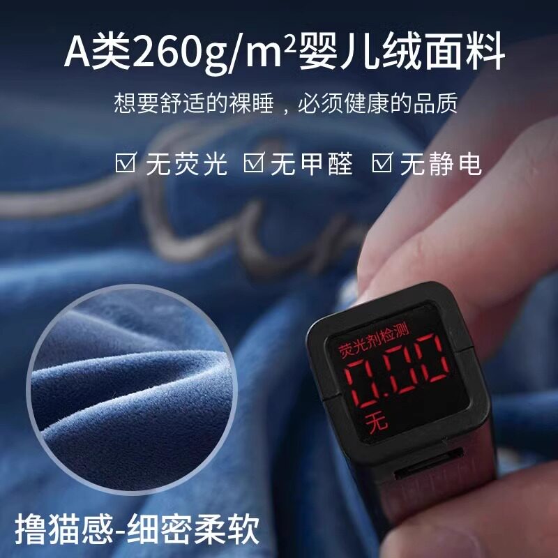 Class a Baby Milk Velvet Four-Piece Set Winter Coral Velvet Flannel Bed Sheet Thickened Duvet Cover Fleece-Lined Bedding 4