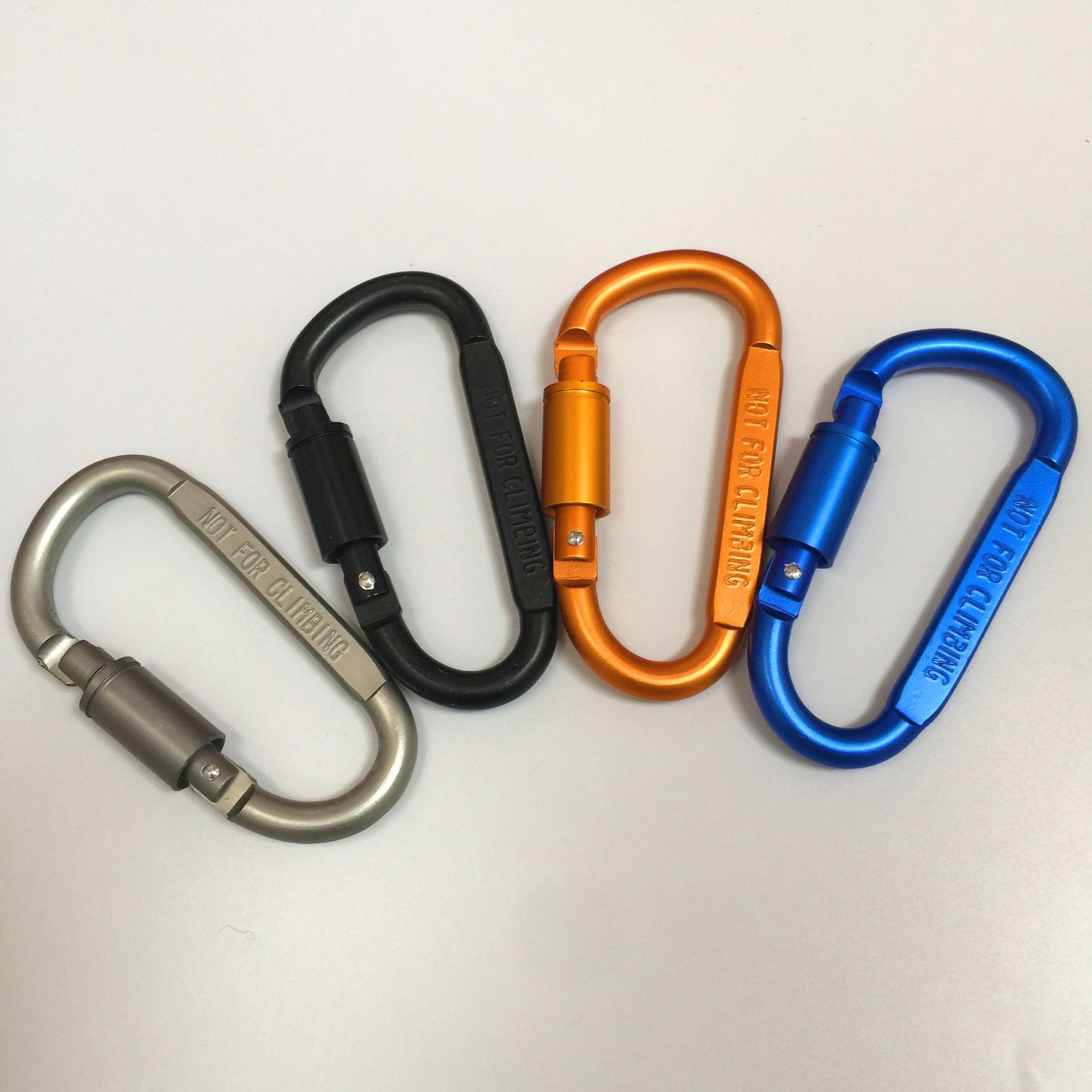 Aluminum alloy D type 8 words quick hanging band lock outdoor multifunction climbing buckle equipped with hook key button small hanging buckle