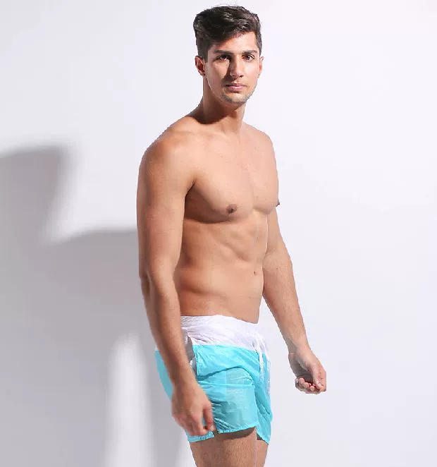 Quần đi biển DESMIIT nhanh khô quần đi biển nam sexy chống nắng thoáng khí quần short nhẹ giản dị quần thể thao mặc nhà hợp thời trang - Quần bãi biển