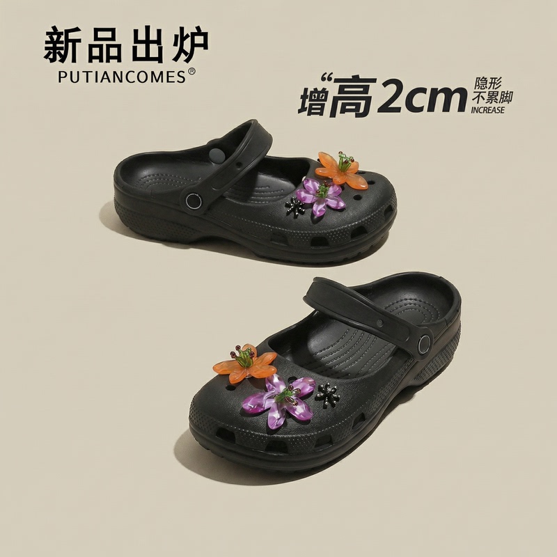 Classic Ballet Clogs for Women 2026 Summer Sandals Slippers Mary Jane Slip-On Hollow-Out Beach Shoes