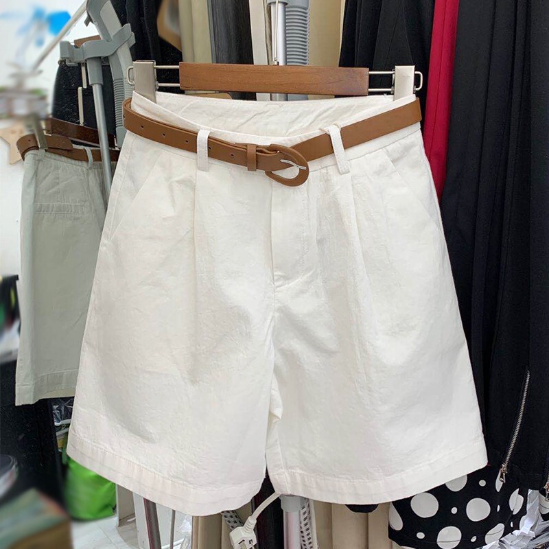 Plus Size Women's Summer Thin High-Waisted Loose Casual Cargo Shorts for Chubby Girls, Slimming and Versatile Wide-Leg Knee-Length Shorts Plus Size Women's Summer Thin High-Waisted Loose Casual Cargo Shorts for Chubby Girls, Slimming and Versatile Wide-Leg Knee-Length Shorts