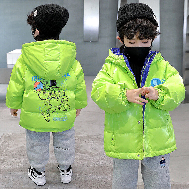 Boys' down jacket 2022 new handsome children's winter bright waterproof anti-fouling thickened padded jacket for children