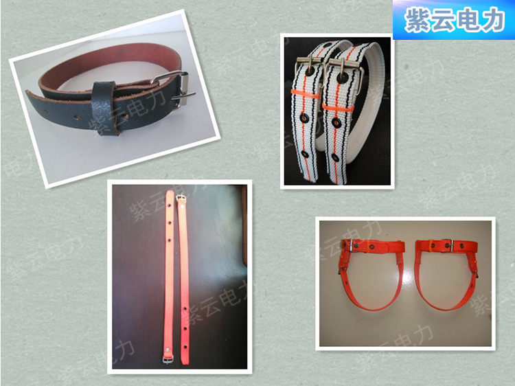 High quality wear resistant feet belt Foot accessories Electric climb rod rod stick and heel with orange stripes pure cow skin