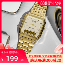 Overseas direct mail CASIO CASIO men and women watch vintage gold waterproof square small gold watch AQ-230GA-9D
