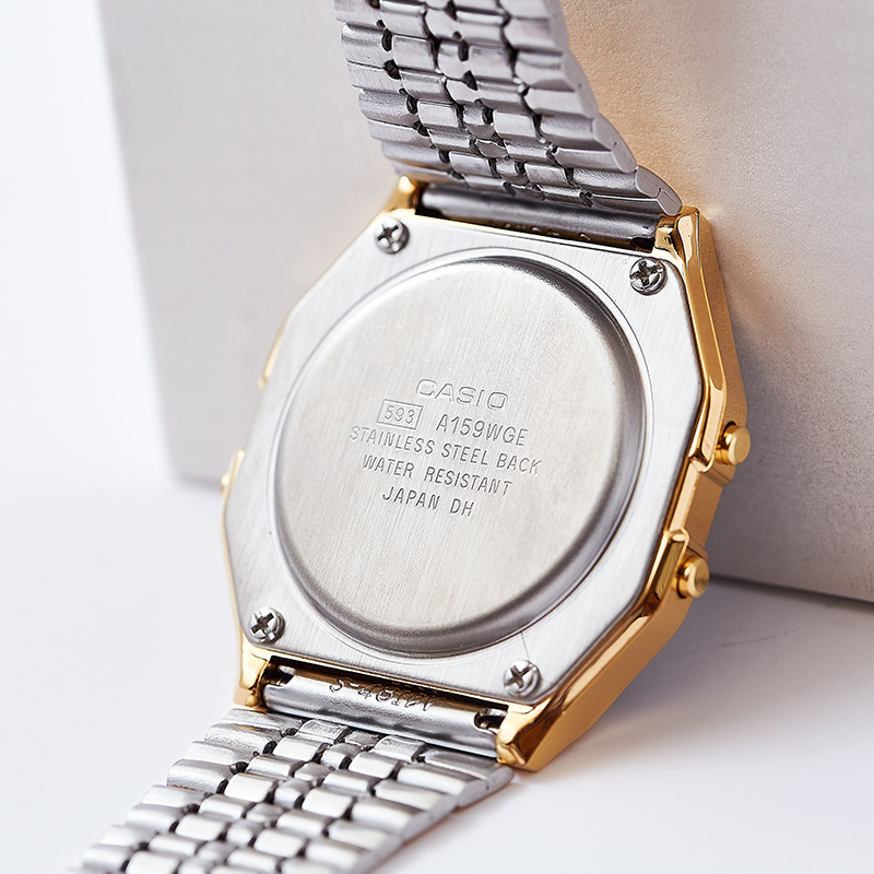 casio 593 a159w stainless steel back water resistant japan dh