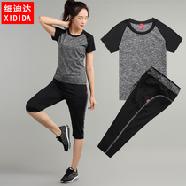 Sports suit womens summer thin large size loose quick-drying fitness running short-sleeved pants Yoga casual two-piece set