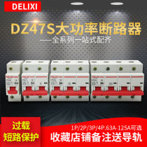 Delixi air switch circuit breaker DZ47-125 2P 3P 4P 80A 100A 125A total gate open space