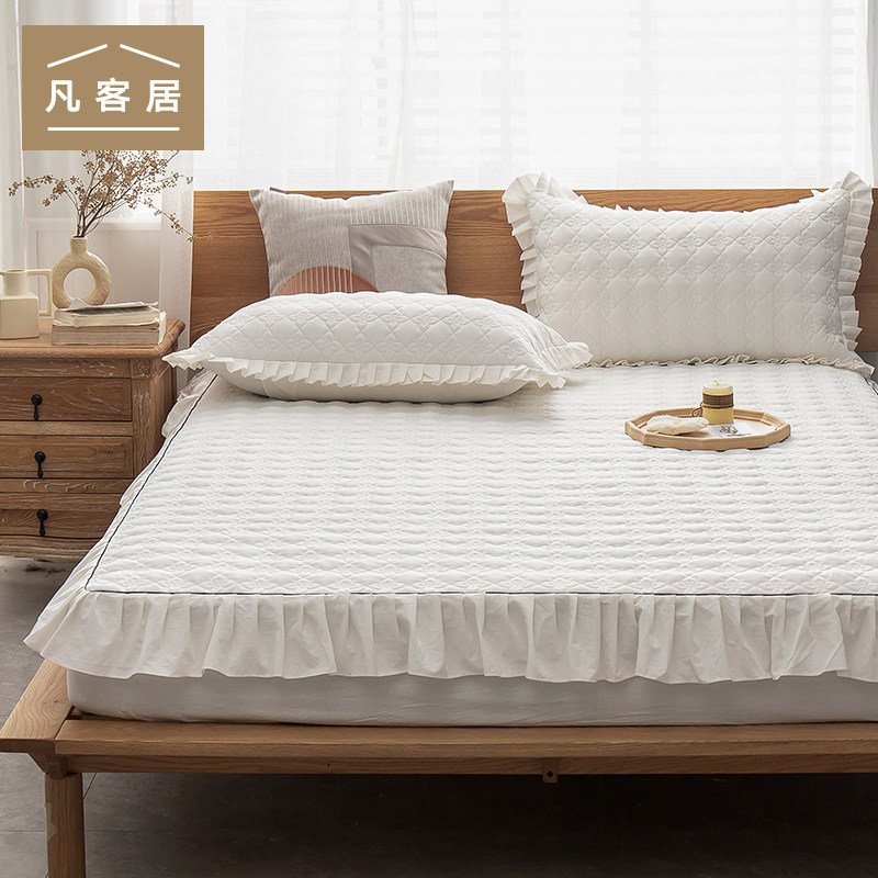 Washed cotton bed linen cotton quilted thick single piece Simmons mattress bed bag cotton bedspread bed cover