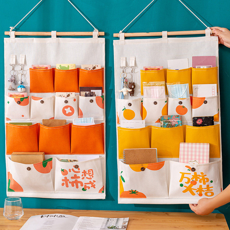 Cloth Art Thickened containing hanging bag Wall hanging door rear wall Wall-mounted Theyware Student Dormitory Bedside Debris Disposal Bag-Taobao