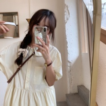 (clearing house special price not to be changed) shirt skirt woman summer dolls collar high waisted foam sleeves Long sleeves Long dress