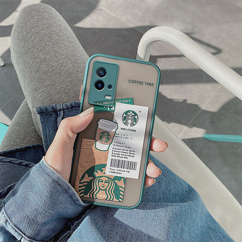 VIVOIQOO8 mobile phone protection shell tide card label iqoo8pro mobile phone protection shell frosted translucent protective shell full package lens anti-fall mobile phone cover personality couple male and female