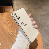 Huawei NOVA5 mobile phone case luxury womens new nova5ipro soft case all-inclusive anti-drop Huawei nova5i mobile phone case net red silicone case advanced plating simple cute couple smiley face