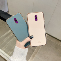 oppoReno mobile phone case luxury simple electroplating gold edge silicone camera all-inclusive anti-drop simple opporeno2 mobile phone case high-grade soft shell personality solid color Net red same female