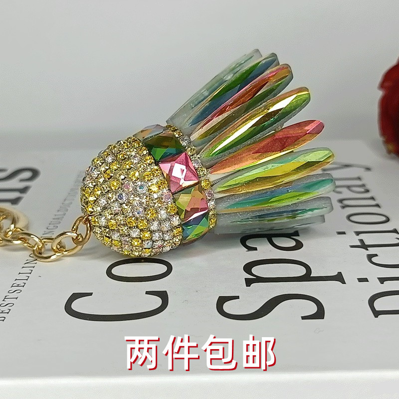 Finished Hand DIY Crystal Badminton Pendant Key Buckle Gift Contest Souvenir Prize Material Bag Pendant-Taobao