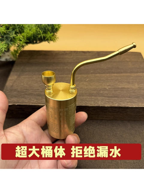 Pure Copper Hookah, Dry Tobacco Bottle Can Hold Water and Filtering, All-Copper Durable Four-Purpose Pipe Plus Large-Capacity Carved