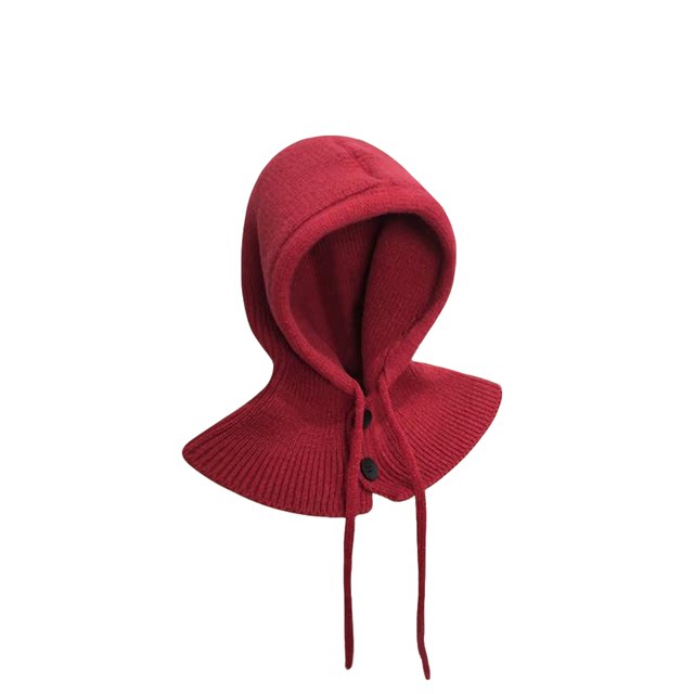 Balaclava Hat for Autumn and Winter, Women's Korean Style Head-Covering Hat, Face and Neck Protection, Stylish and Simple, Cold-Proof and Warm Hat