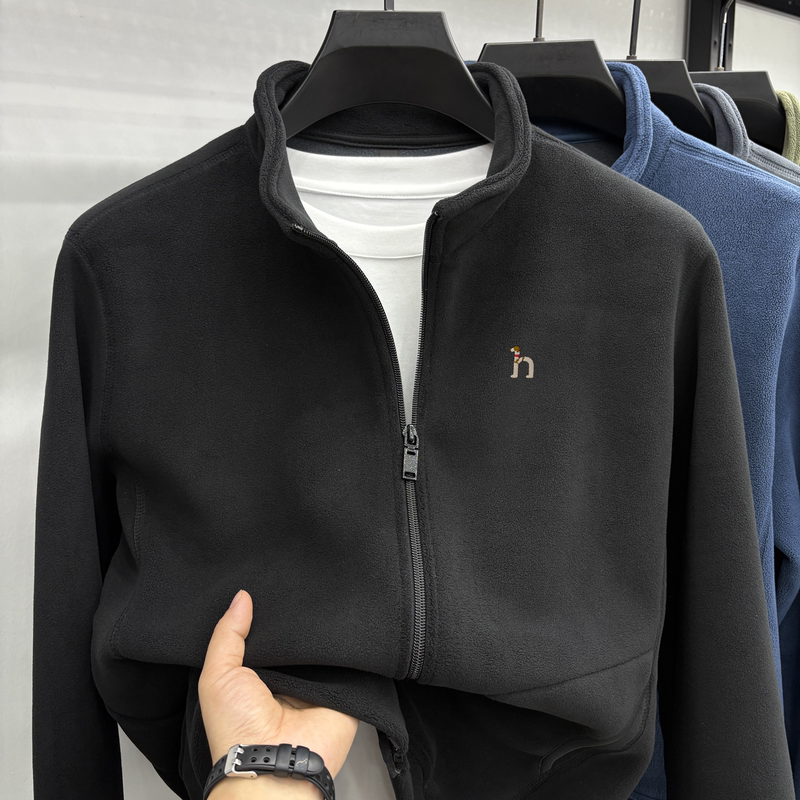 [Outlet Clearance] Men's Fleece Jacket, Polar Fleece Autumn/Winter Zip-Up Sweatshirt, Loose Fit, Warm Top