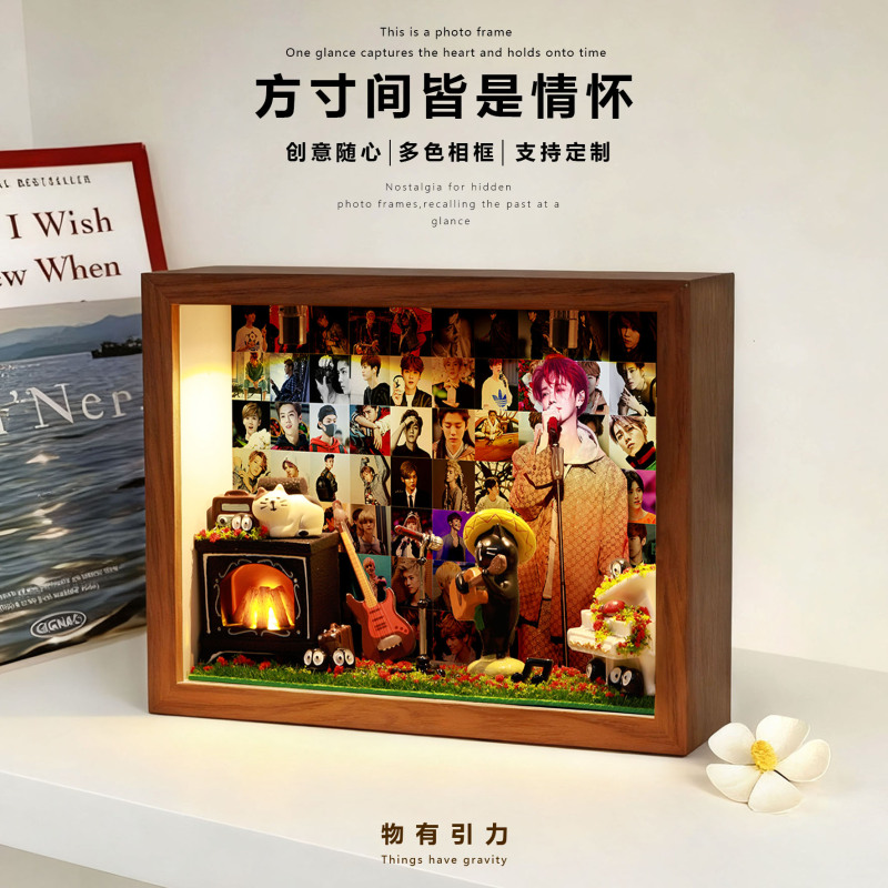 Lu Han Celebrity Merchandise Photo Frame Display Stand for Bedroom Desktop Photo Decoration, Gift for Best Friends and Male/Female Friends on Their Birthdays