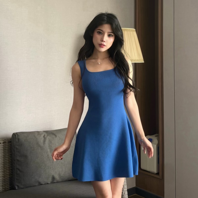 Namiboo2026 Square Round Neck Slim Fit Knitted Dress Original Design Namiboo2026 Square Round Neck Slim Fit Knitted Dress Original Design