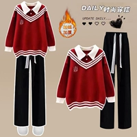 Осенний демисезонный комплект для школьников, модный свитер, подходит для подростков, для средней школы, воротник поло, в западном стиле