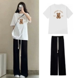 Летняя одежда, спортивный костюм, футболка с коротким рукавом для отдыха, комплект для школьников, для средней школы